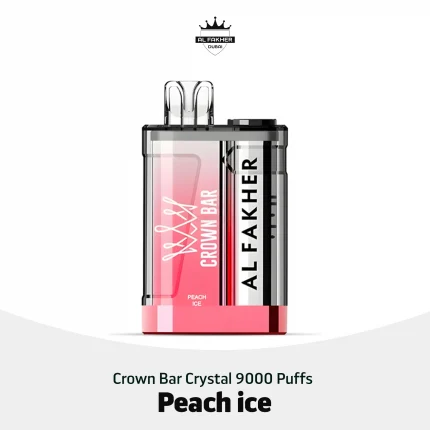 Buy Al Fakher Crown Bar Crystal 9000 Peach ice Disposable in UAE