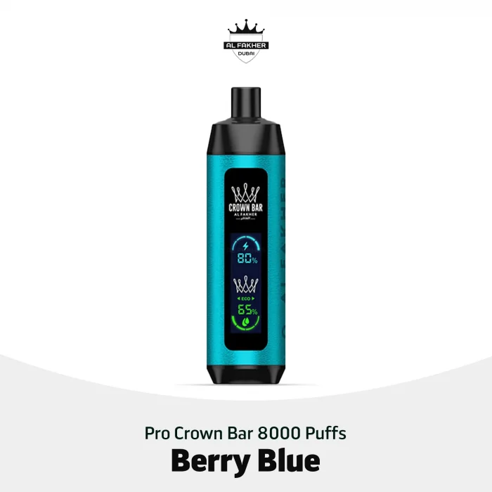 Buy Al Fakher Pro Crown Bar 8000 Puffs Berry Blue in UAE