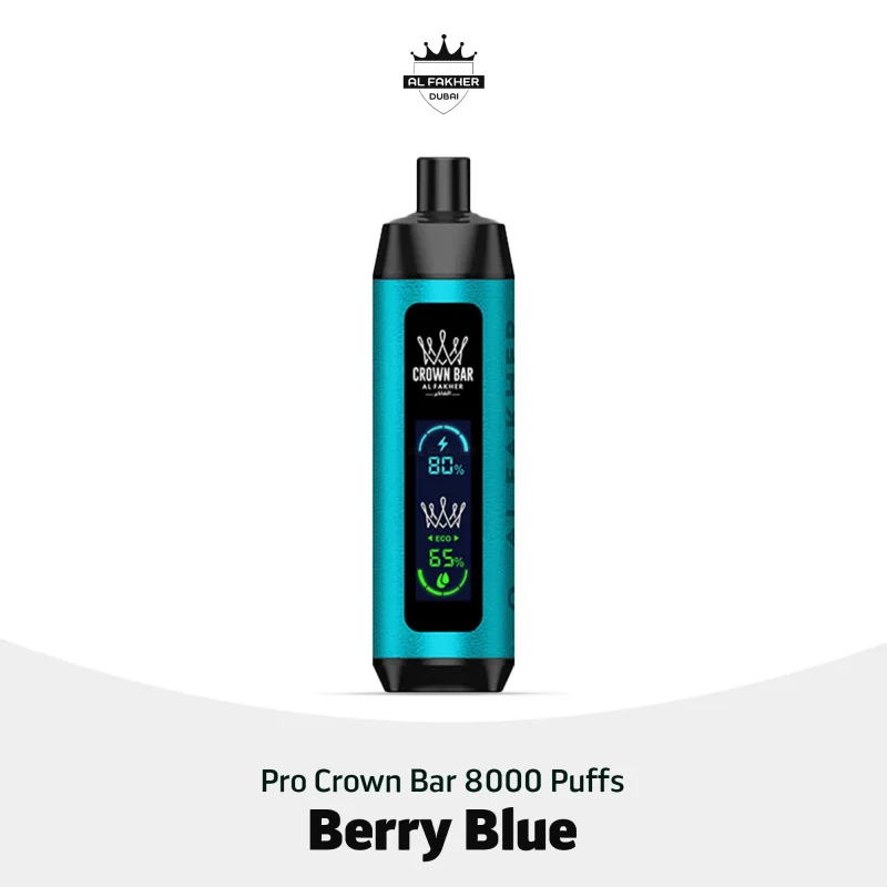 Buy Al Fakher Pro Crown Bar 8000 Puffs Berry Blue in UAE