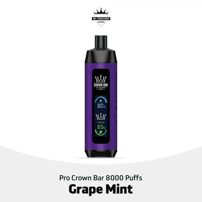 Al Fakher Pro Crown Bar 8000 Puffs Grape Mint in UAE