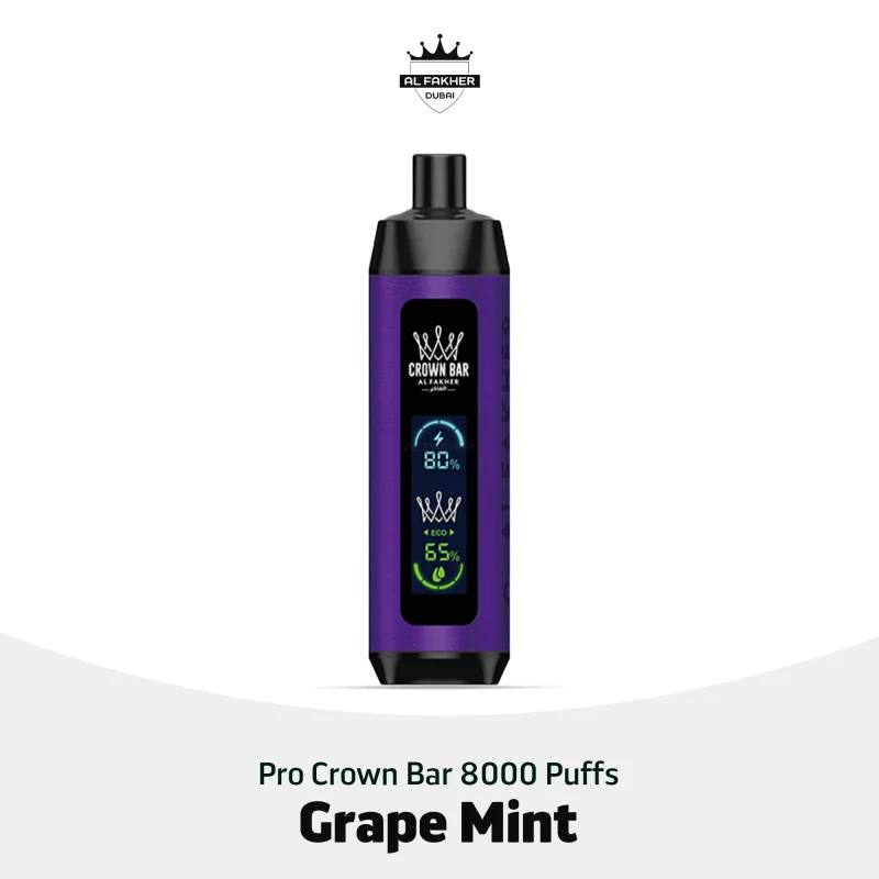 Al Fakher Pro Crown Bar 8000 Puffs Grape Mint in UAE