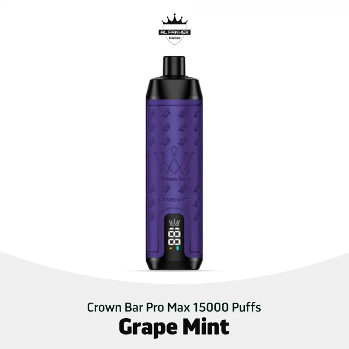 Al Fakher Crown Bar Pro Max 15000 Puffs Grape Mint in Dubai