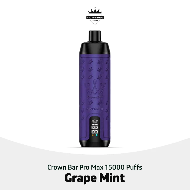 Al Fakher Crown Bar Pro Max 15000 Puffs Grape Mint in Dubai